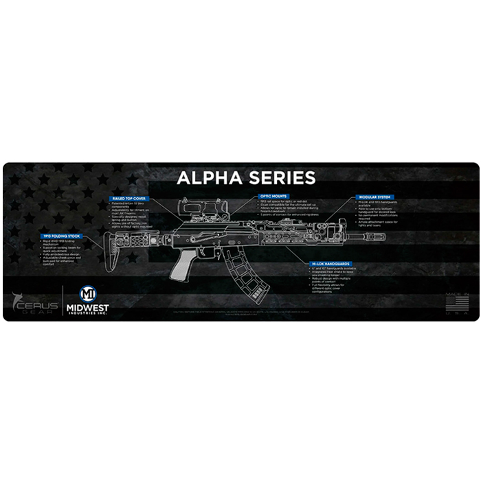 Midwest Industries Alpha Series Gun Mat 36" x 12" - Black